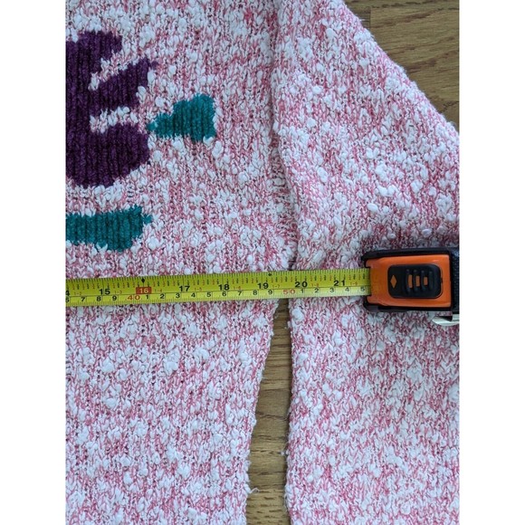 Vintage Chunky Knit Sweater Botanical Bikini Bottom Flor Pattern Womens Sz Large - Picture 13 of 14